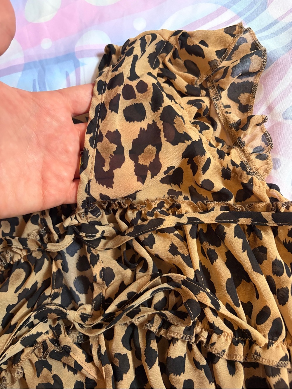 Leopard Print Ruffled Top - Picture 3 of 3